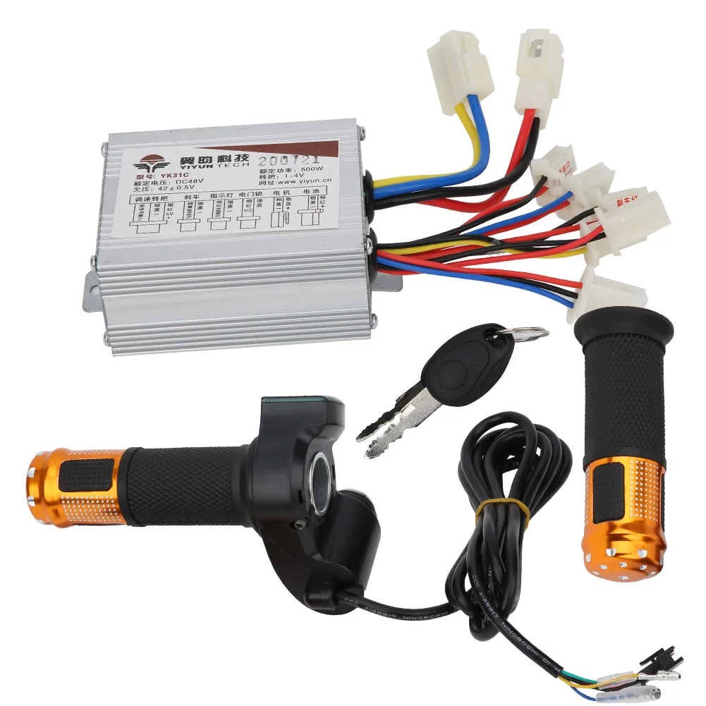

48V 500W Electric Bicycle Brush Controller Digital Display Throttle Handle with Lock Kit