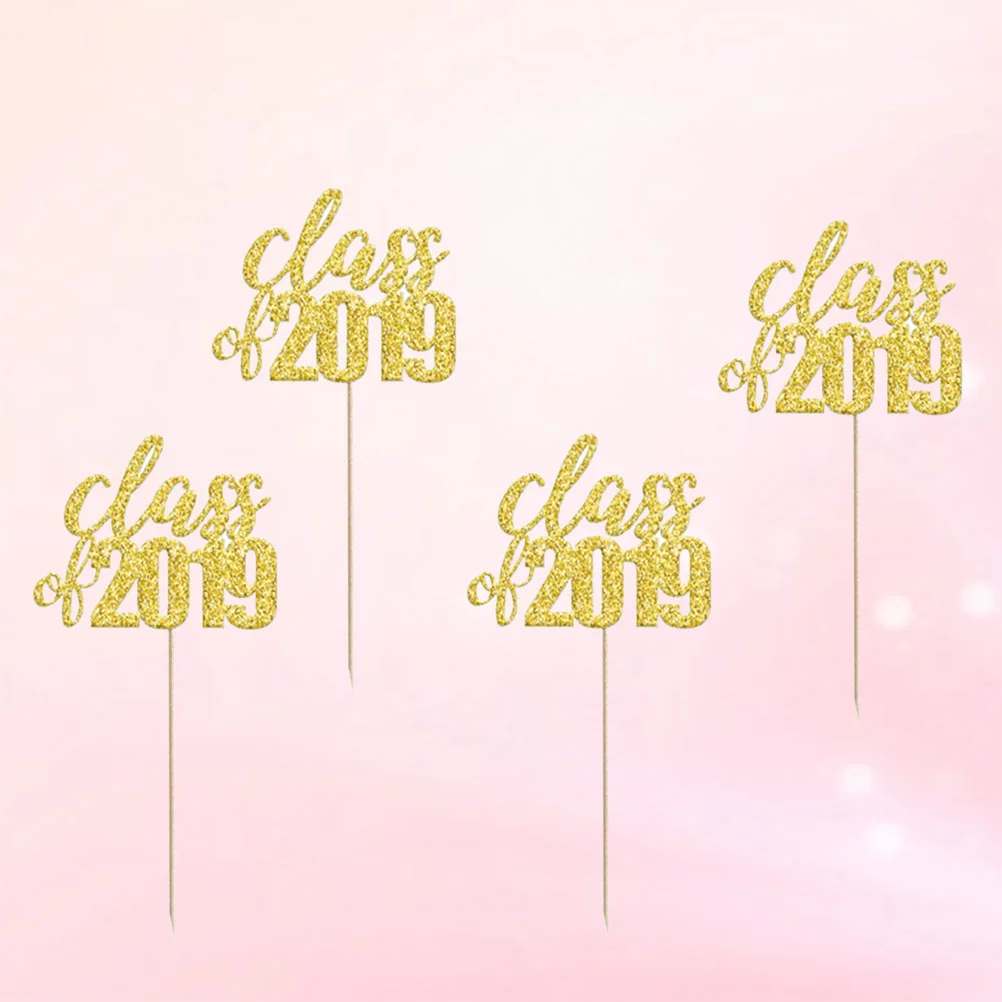 

10pcs 2019 Graduation Party Class Of 2019 Decor Insert for Party Gathering School (Golden)