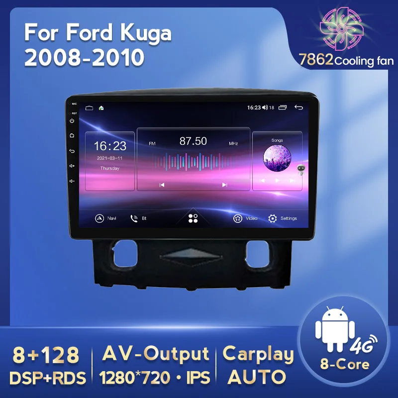 

8+128GB Octa Core Android 11 Car Radio Autoradio gps navigation multimedia for Ford Kuga 2008 2009 2010 DSP 4G carplay WIFI IPS