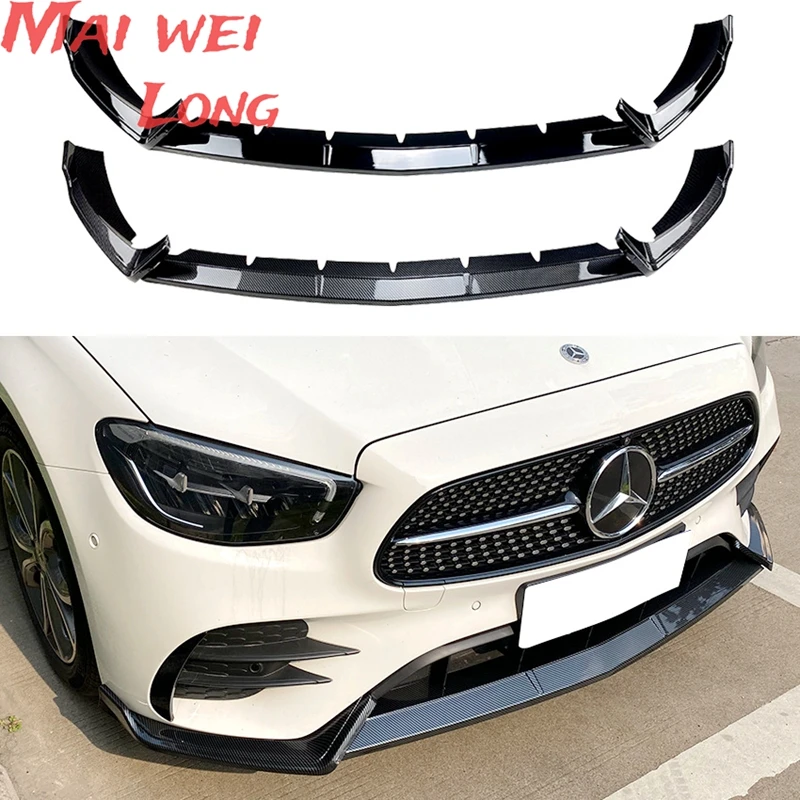 Фото Amortecedor dianteiro Lip Preto Brilhante Ou Spoiler De Fibra De Carbono, комплект кузова для Mercedes Benz E-Class W213 S213 2020-202 №1