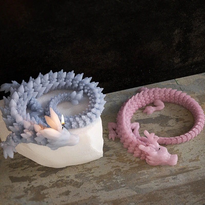 ZB91 Форма для украшения дракона Простая в использовании силиконовая форма свечей