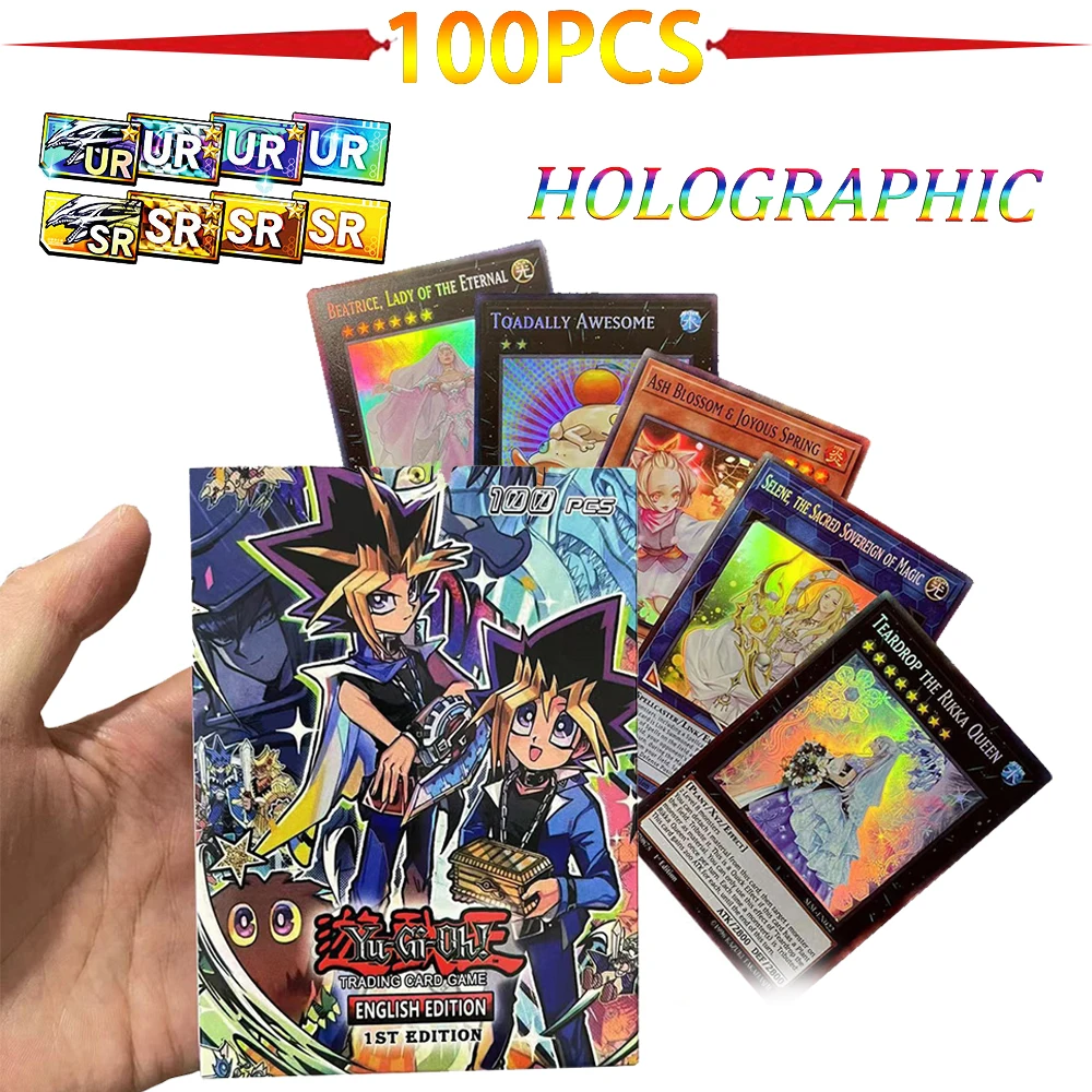 

Blue-Eyes White Dragon Card Competitive Paper Cards Yu-Gi-Oh Cards 100Pcs/Box Rare Laser Flash Card Egyptian God Table Games Toy