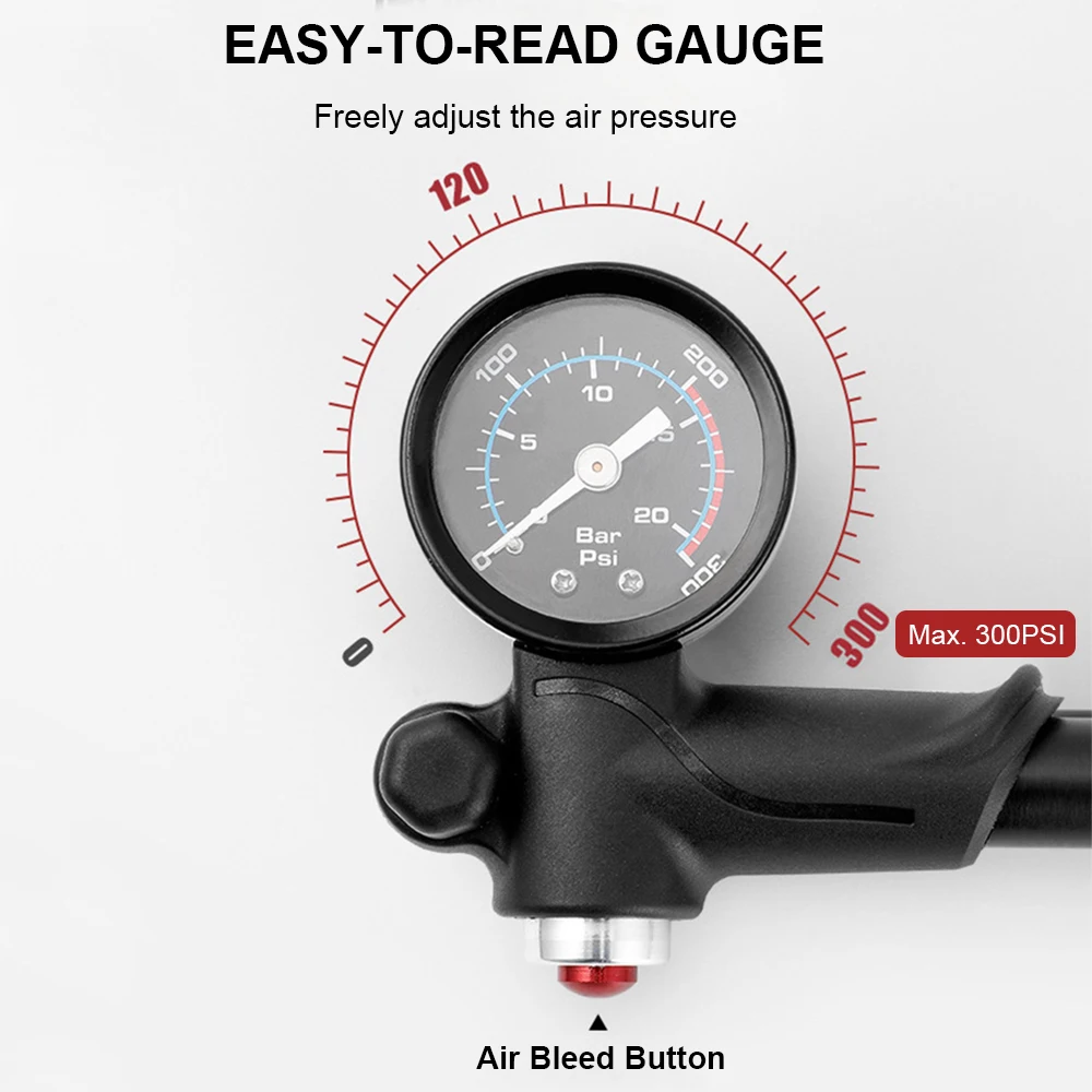 Портативный велосипедный воздушный насос высокого давления 300psi