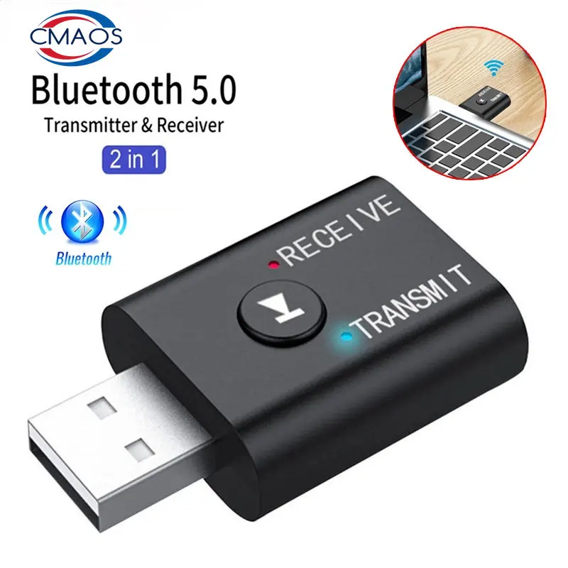 2 In1 USB אלחוטי Bluetooth מתאם 5.0 Transmiter Bluetooth עבור מחשב טלוויזיה מחשב נייד רמקול אוזניות מתאם Bluetooth מקלט