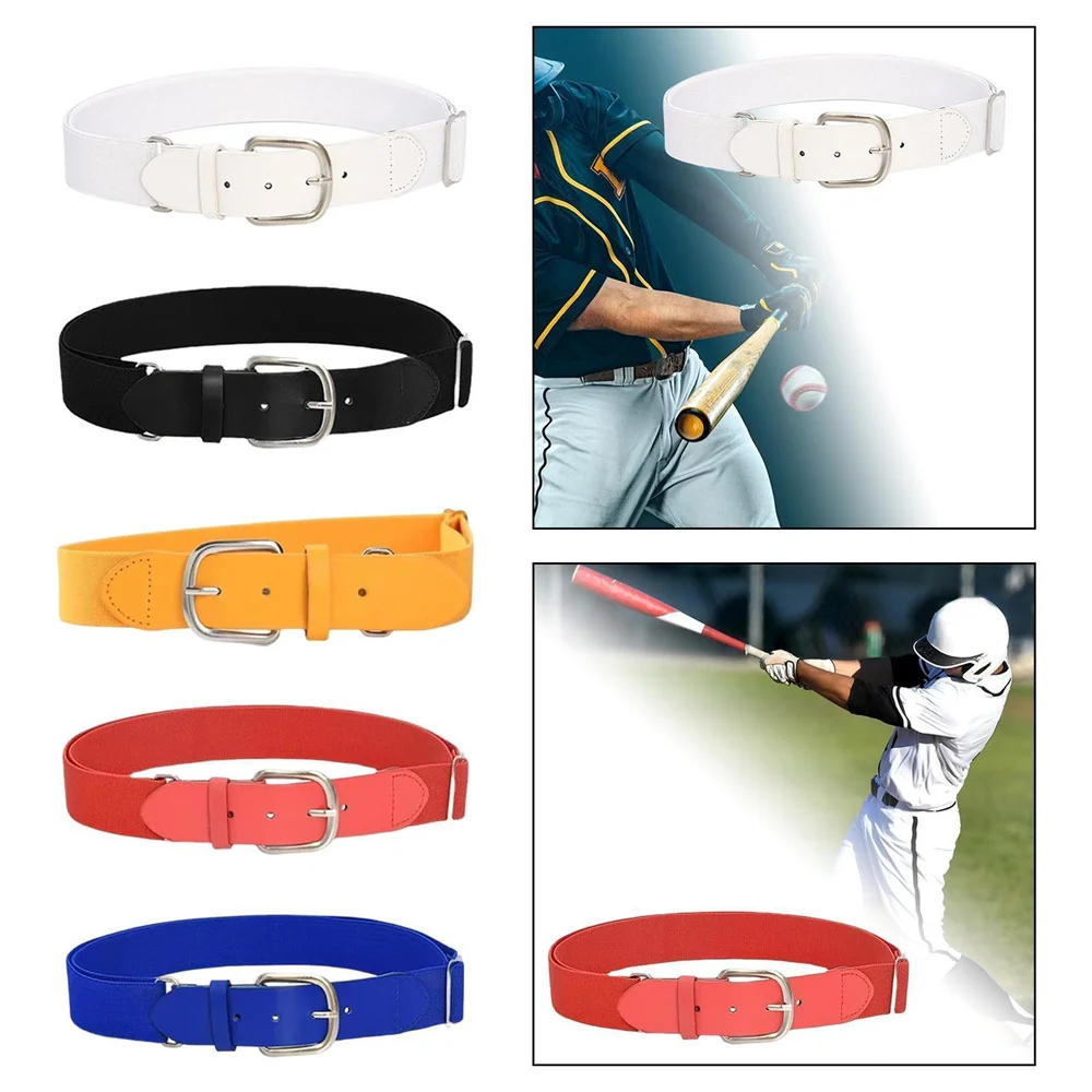 New Outdoor Sports Belt for Men Women Baseball Softball Adjustable Elastic High Quality PU Leather Solid Color Casual Waistband