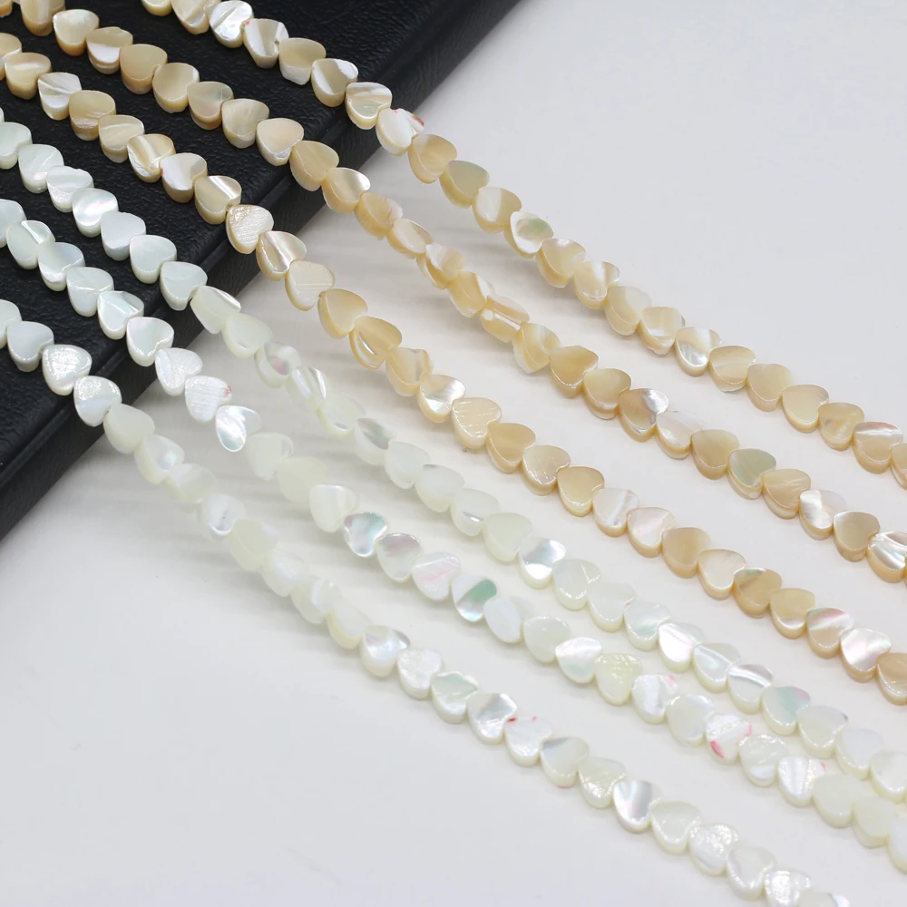 

Natural Freshwater Yellow White Shell Heart Shape Beads for Jewelry Making DIY Fashion Bracelet Necklace Accessories