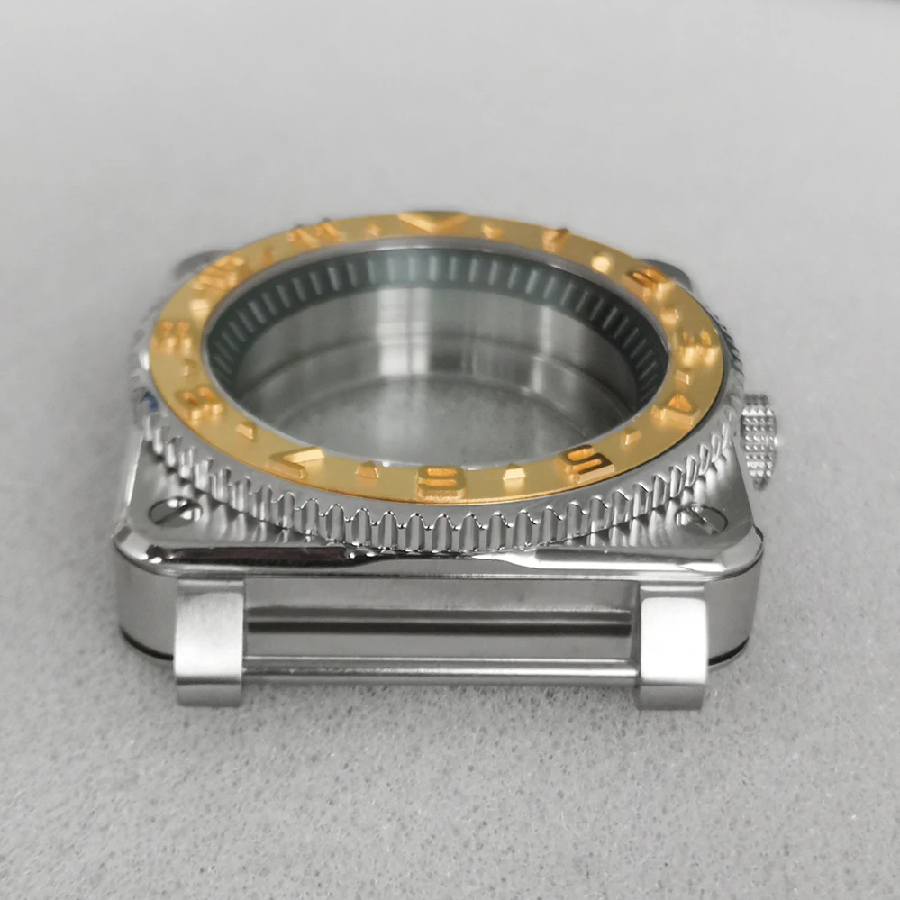 Watch accessories 42MM steel square case sapphire glass + black and white stripes inside shadow for NH35/36 movement  NH35 dial