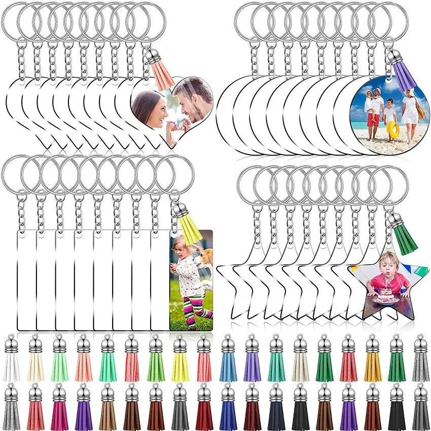 

144 шт., акриловые заготовки для брелоков, 4 формы