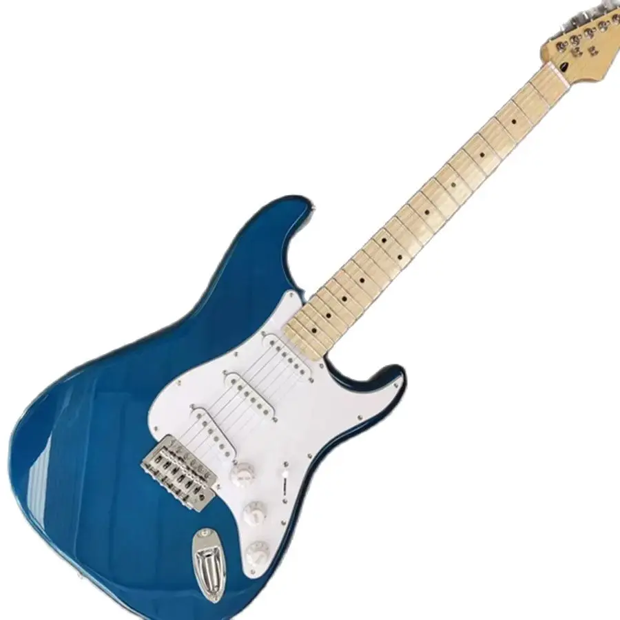 

Новая Заводская модель под заказ, синяя электрическая гитара, пикап SSS, белая защита, Кленовая грифельная доска, под заказ