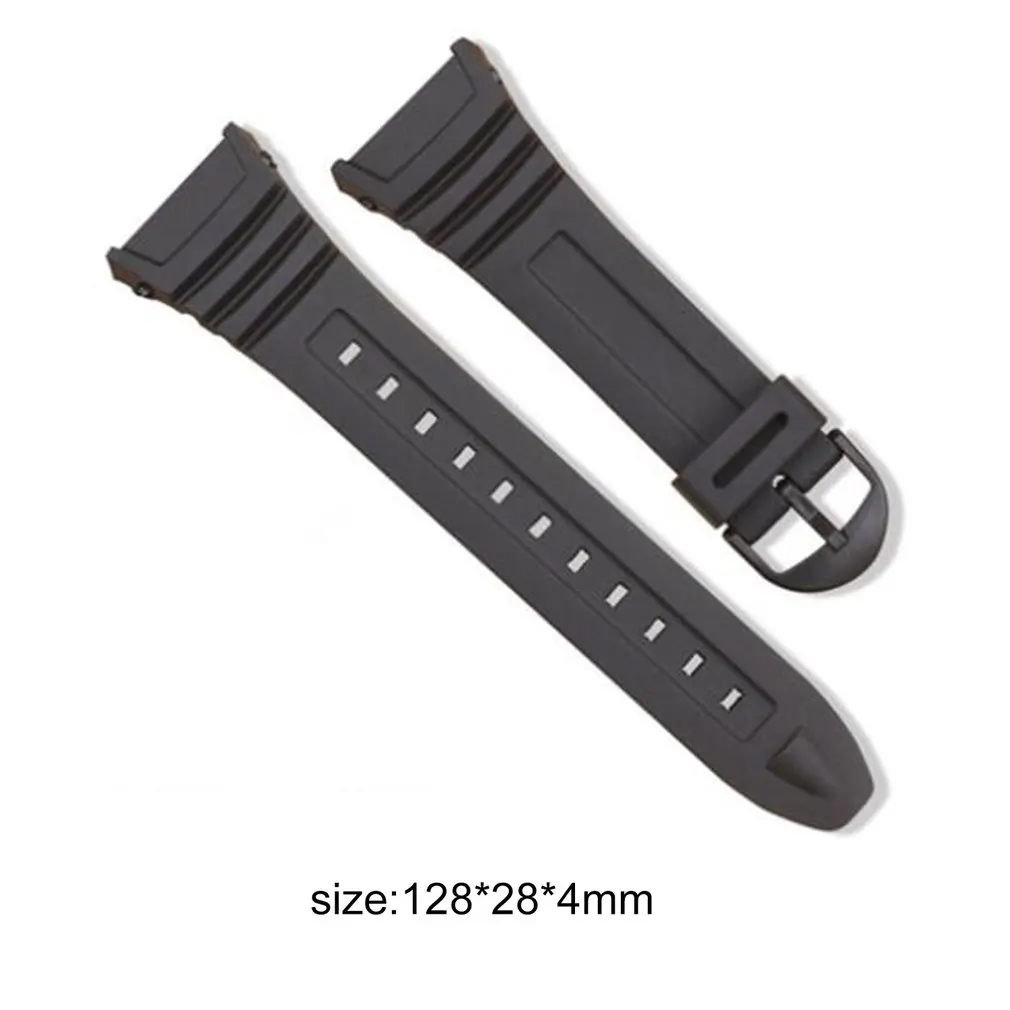 

Hot 28mm Silicone Watch Band Stainless Steel Pin Buckle Watchband for Casio W-96H Sports Men Women Strap Bracelets Fast Delivery