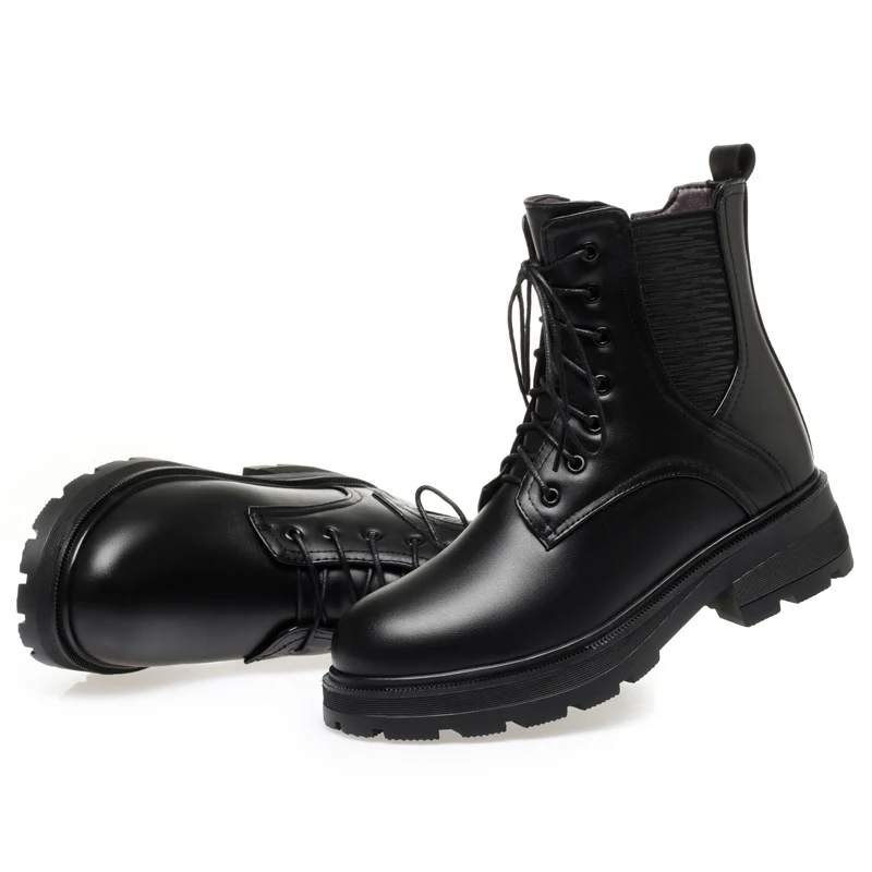 AIYUQI Women Winter Boots Large Size Non-slip 2023 New Genuine Leather Women's Motorcycle Boots Wool Warm Women Snow Boots