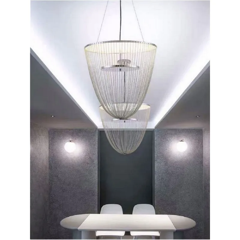 

Chandeliers Lights Minimalist LED postmodern designer Nordic tassel restaurant luxury hotel project chain living room art