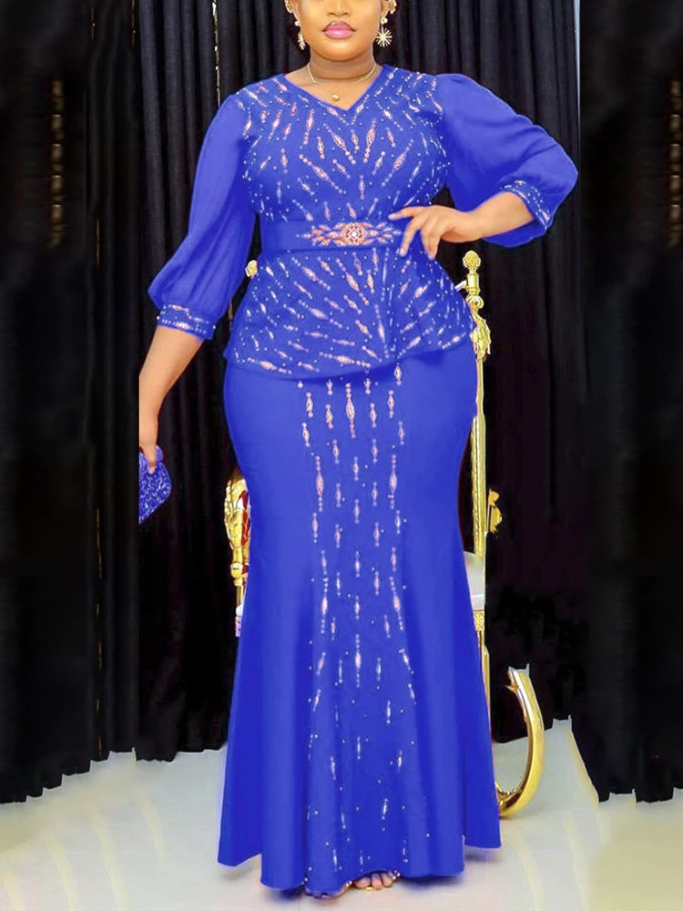Musulman Ensembles Eid Mubarak Muslim Fashion Kaftan Abaya Elegant Women Tops Skirt Suit Wedding Party Gown Djellaba Femme Wears