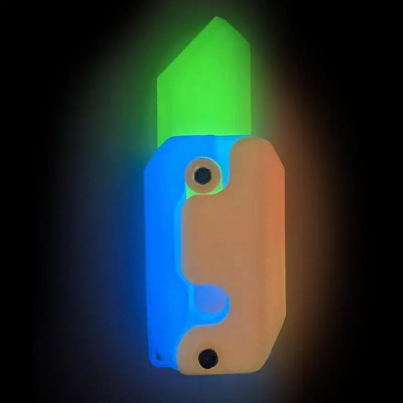 

3D светящиеся гравитационные ножи в виде моркови, фиджет-игрушки, реквизит для Хэллоуина, поддельные Исчезающие кинги, 3D печать, светящийся нож в виде моркови