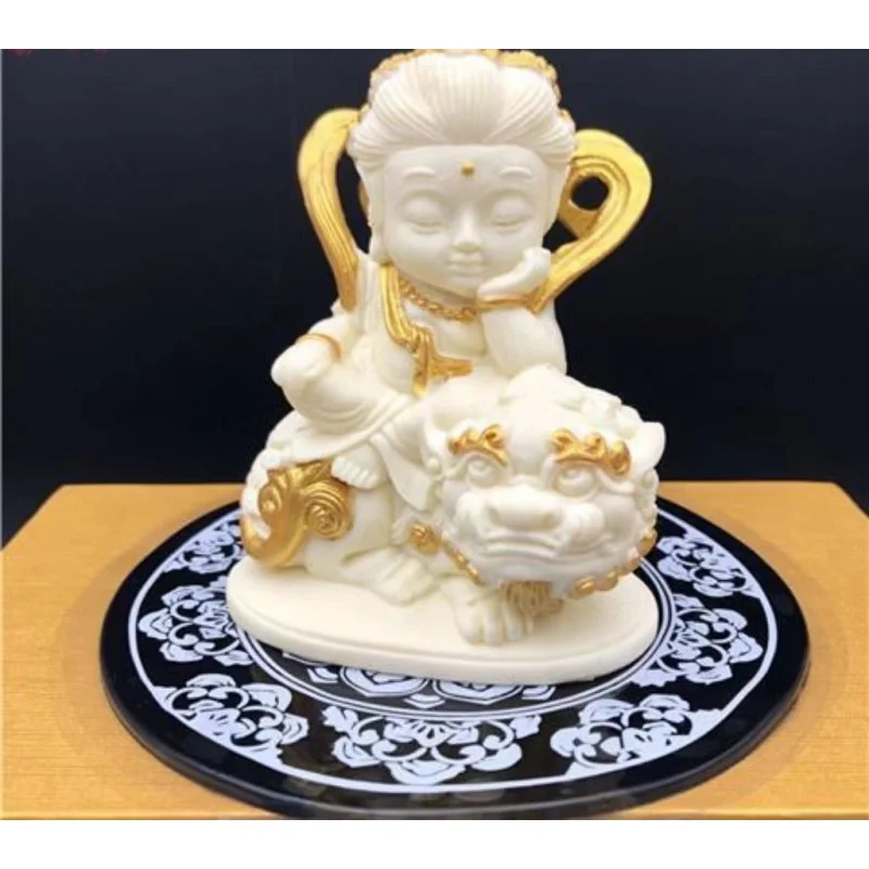 Резьба по ореху цвета слоновой костиQВерсия Puxian Bodhisattva Manshu Украшение автомобиля