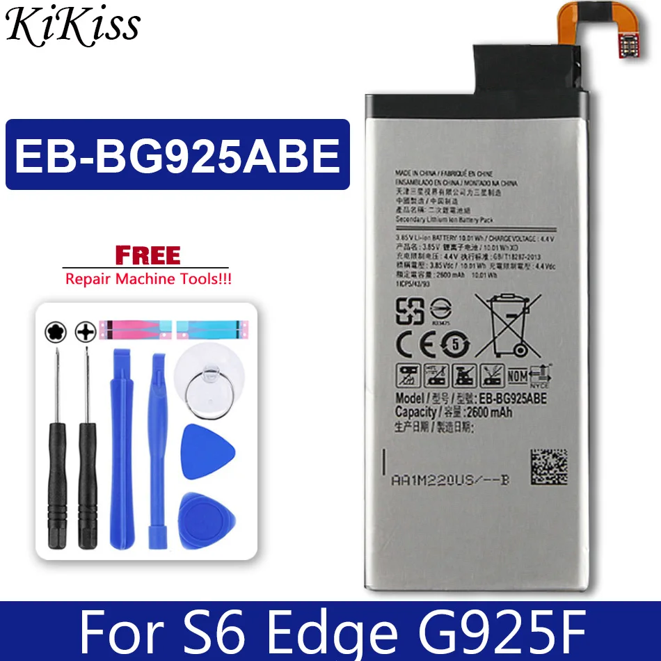 

EB-BG925ABA Battery For Samsung GALAXY S6 Edge G9250 SM-G925l G925F G925L G925K G925S G925A G925 S6Edge 2600mAh with Track Code