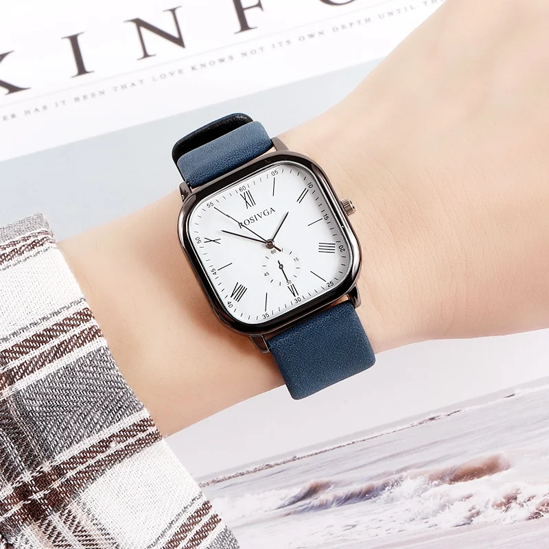 

Ultra Thin Watches Leather Band Fashion Simple Design Quartz Watch Minimalist Square Women Wristwatches Relogio Feminina