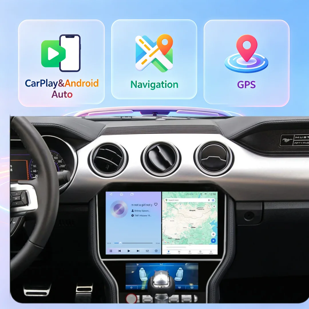 Фото Для Ford Mustang 2015-2021: Android автомагнитола с Carplay, мультимедийный GPS-навигатор, стереоплеер, IPS-экран, головное устройство №3