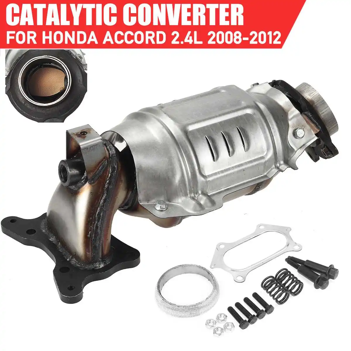 

Каталитический конвертер из нержавеющей стали с защитной крышкой для Honda Accord 2.4L L4 2008 2009 2010 2011 2012
