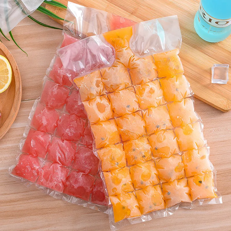 

10 Pieces Of Ice Packs Self-Sealing Disposable Plastic Ice Box Abrasives 24 Compartments Water-Filled Fresh-Keeping Bags