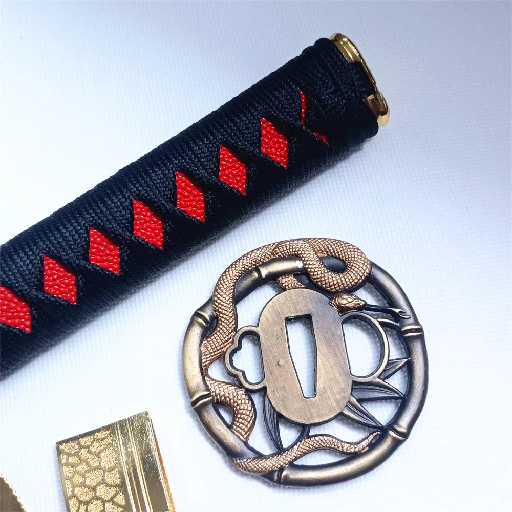 Фото Набор змеи Tsuba 26 см Tsuka с ручкой, сеппа хабаки, подходит для японского самурайского меча, Катаны/Вакидзаси №3