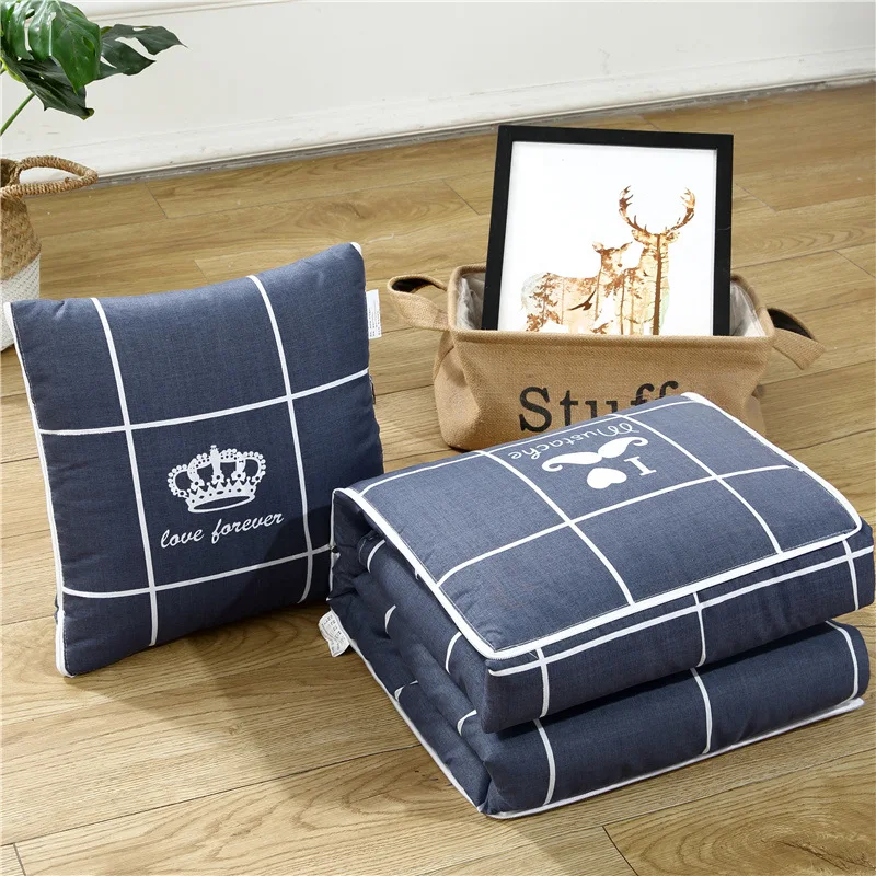 

2 in 1 Throw Pillow Travel Blanket Thicken Cushion Filled PP Cotton Pillow Air Conditioner Quilt Office Car Seat Sofa Decoration