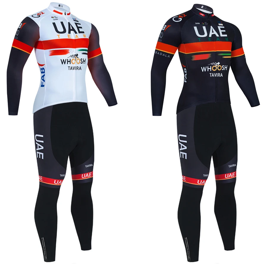 UAE Cycling Team Jersey Winter Bike Jacket Pants Sportswear Men MTB Ropa Ciclismo Thermal Fleece Bicycle Maillot Culottes