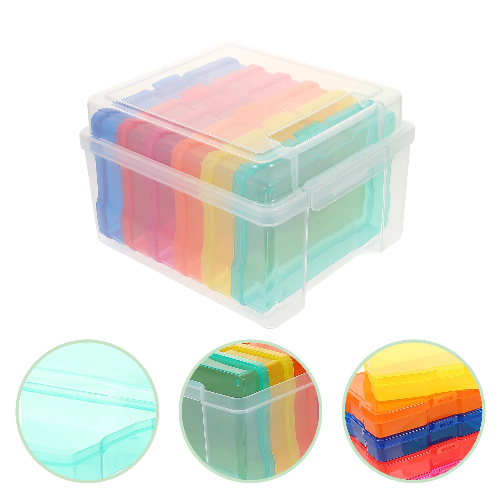 

Storage Box Plastic Containers Photo Keeper Greeting Card Cards Organizer Case Electronic Component Photos Holding