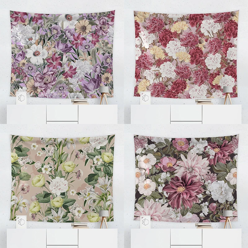 

Flower Tapestry Plant Wall Carpet Colorful Plant Tapestry Decorative Accessories Wall Decoration Tapestry