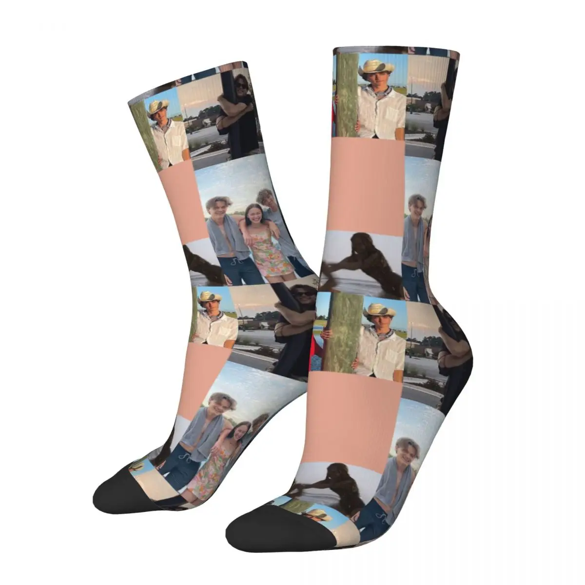 

Hip Hop Retro Collage Crazy Men's compression Socks Unisex The Summer I Turned Pretty Happy Graduation Season Crew Sock