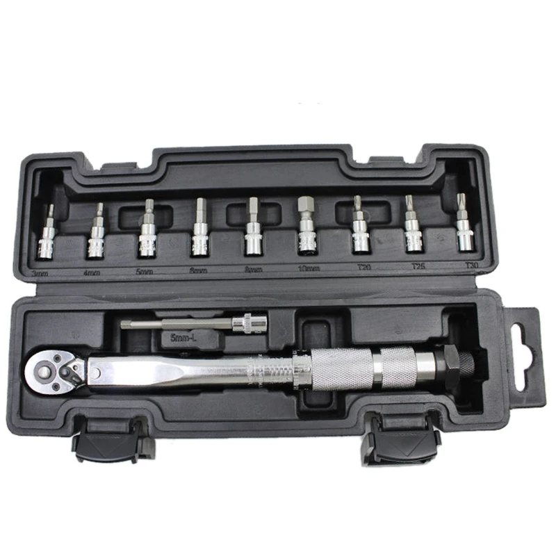 

11-Piece Preset Adjustable Torque Wrench Torque Wrench 1/4 5-25NM Torque Wrench