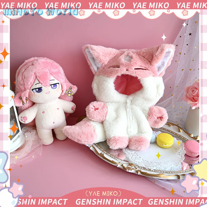 

MiHoYo Genshin Impact Yae Miko розовая Милая лиса плюшевая 20 см Универсальная съемная сменная одежда собирать одежду подарки на день рождения