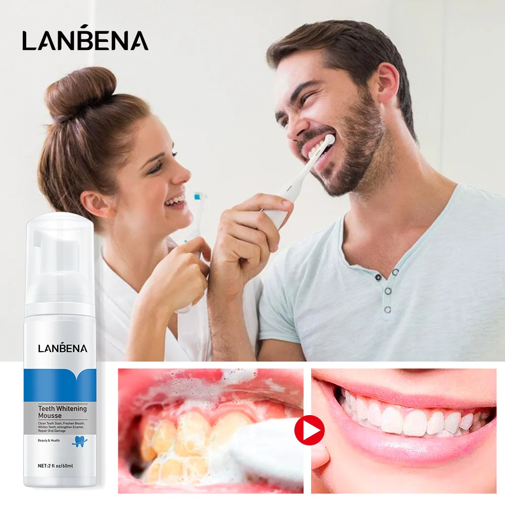 LANBENA Teeth Whitening Mousse Toothpaste Fresh Shining Bad Breath Teeth Cleaning Tooth-Cleaning Tooth Dental Tool Toothpaste