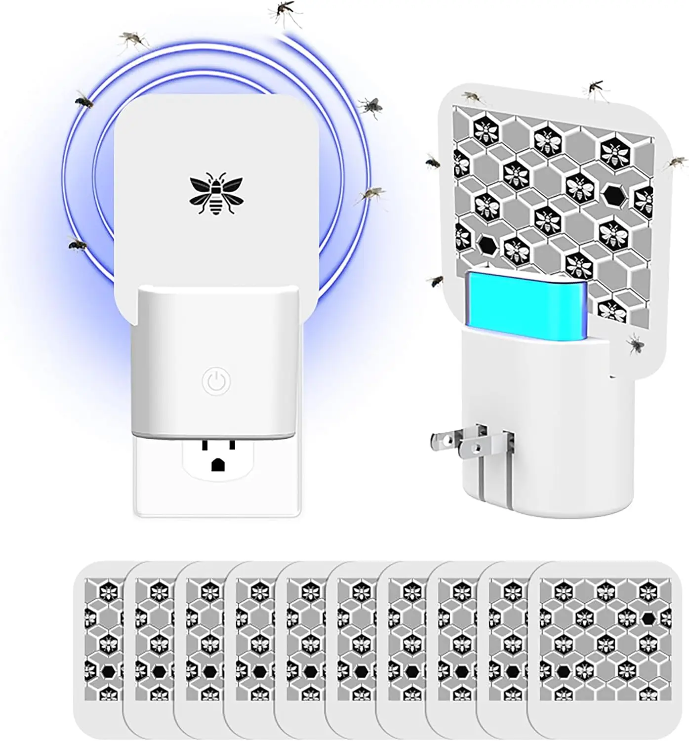 HECO Fruit Fly Trap Flies Traps Indoor for Flying Killer with Blue Night Light Gnat Moth Catcher