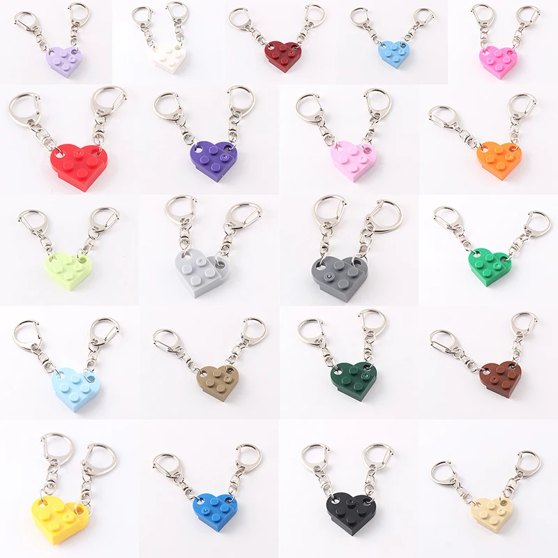 

Брелок для ключей в виде сердца, кирпича для женщин, мужчин, пар, кольцо для ключей в виде сердца дружбы, Модная бижутерия, подарок, 1 пара