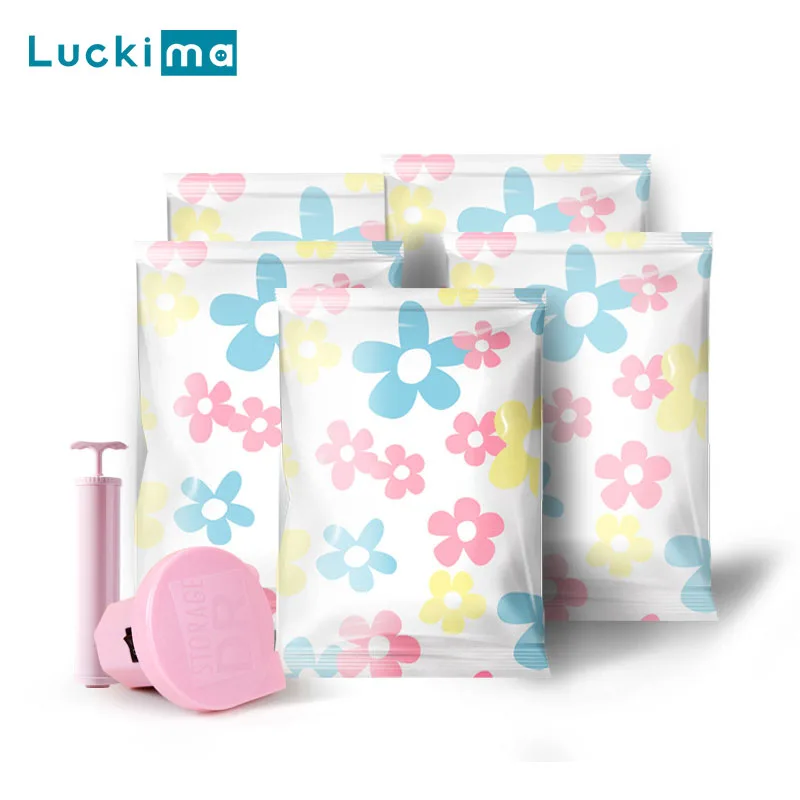 

New portable Air Vacuum Storage Bags for Clothes Pillows Blankets Scarf Coat Luggage Home Vacuum Pump Compressed Bag Hot Sale