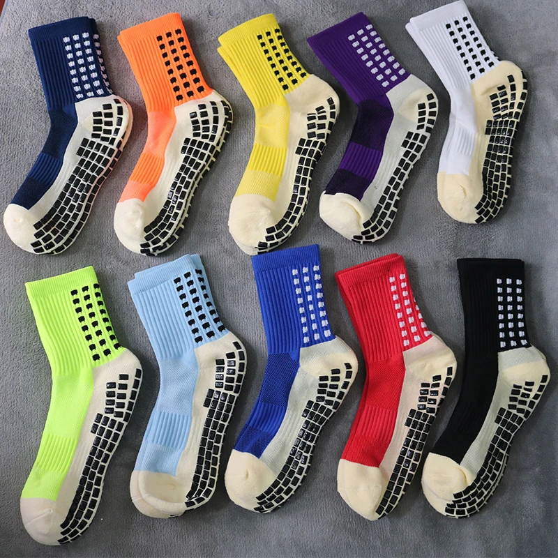 2023 New Men Women Football Socks Honeycomb Graphics Breathable Sports Arrow Silicone Anti Slip Grip Soccer Socks