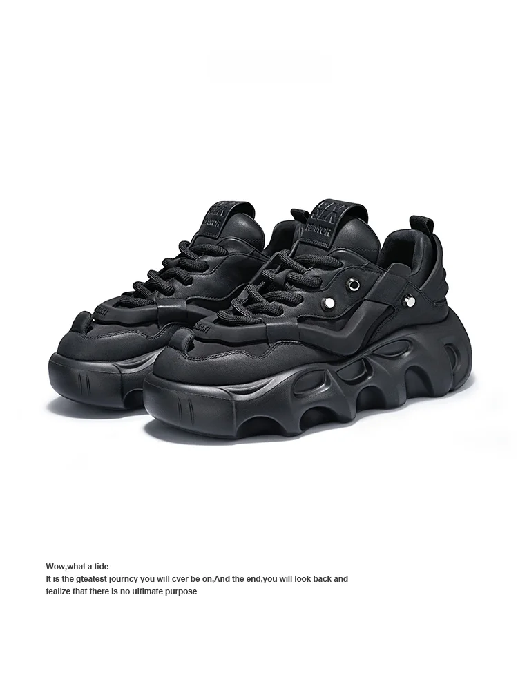 Salaixi Trendy Shoes Men's 2024 New Autumn Black High-Rise Fashion Brand Pu Shuai Fried Street Casual