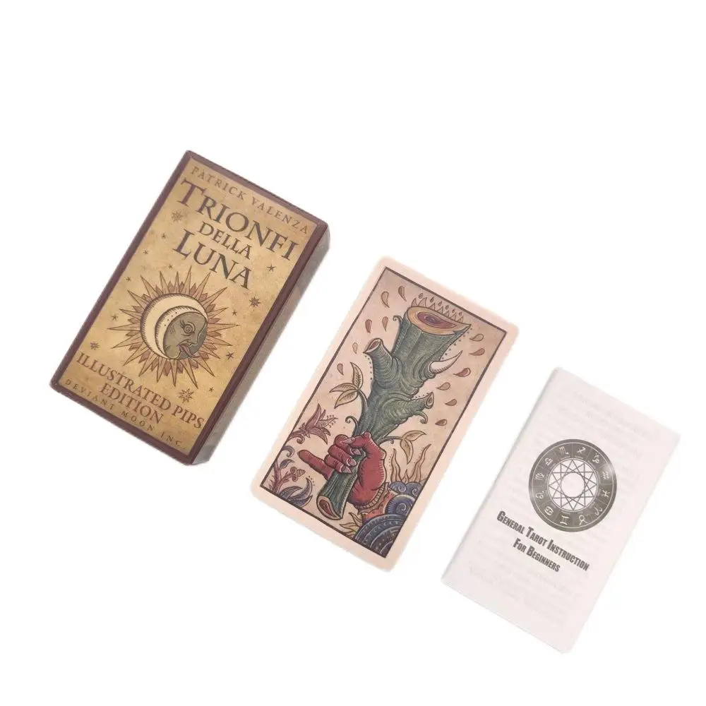 New 12x7cm Tarot Card Deck Trionfi Della Luna 78 Cards/Set With Instruction For Friends Party Interaction Divination Board Games
