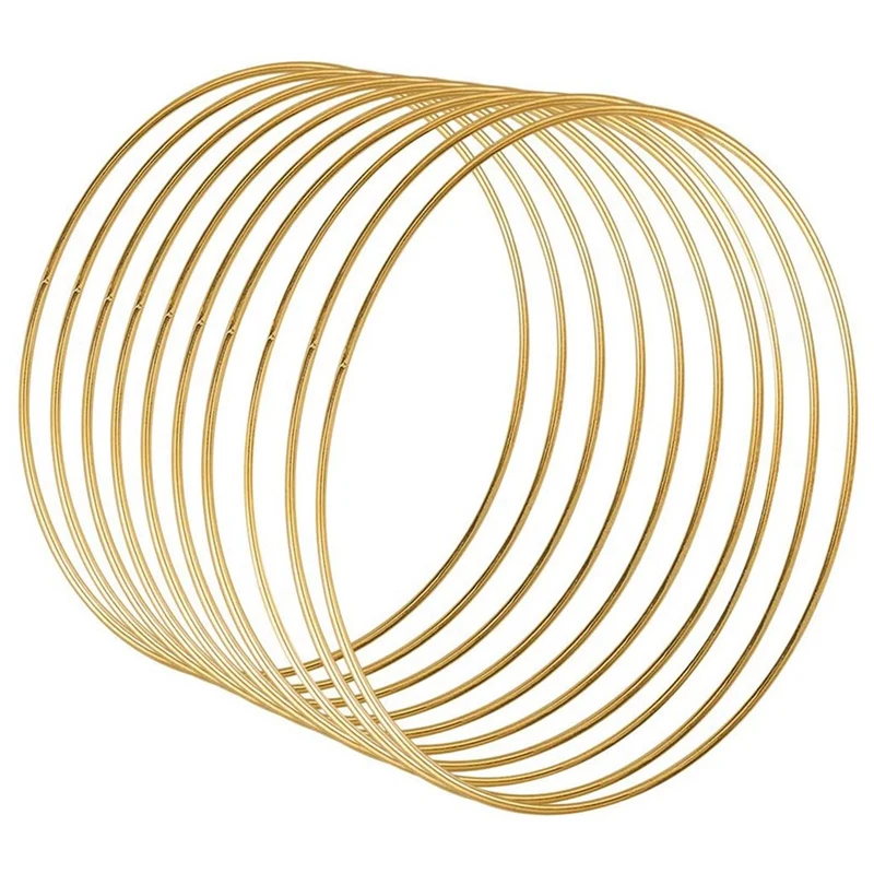 

10 Pack 14 Inch Large Metal Floral Hoop Wreath Macrame Gold Craft Hoop Rings For Making Wedding Wreath Decor