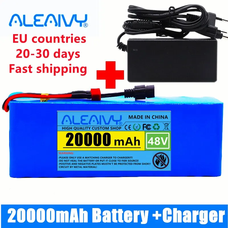 

New 48v Lithium Battery 48V 20Ah 1000W 13S3P Lithium ion Battery Pack For 54.6v E-bike Electric Bicycle Scooter With BMS+Charger