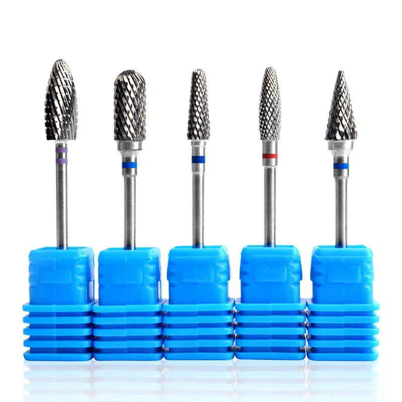 

1pc Blue Nail Cone Tip Tungsten Steel Drill Bits Electric Cuticle Clean Rotary for Manicure Pedicure Grinding Head Sander Tool