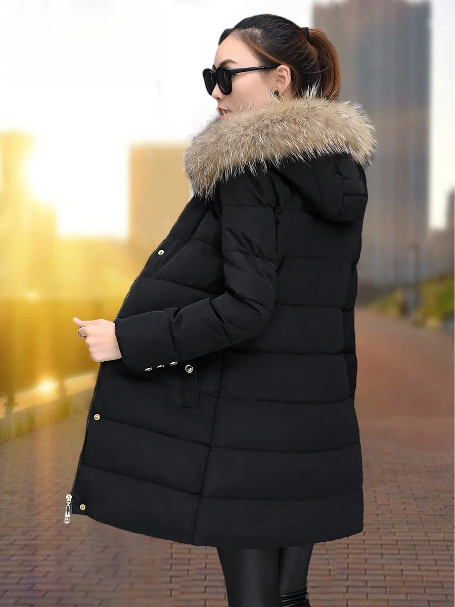 Пуховик Дятел с хлопковой подкладкой женская одежда средней длины новинка 2024