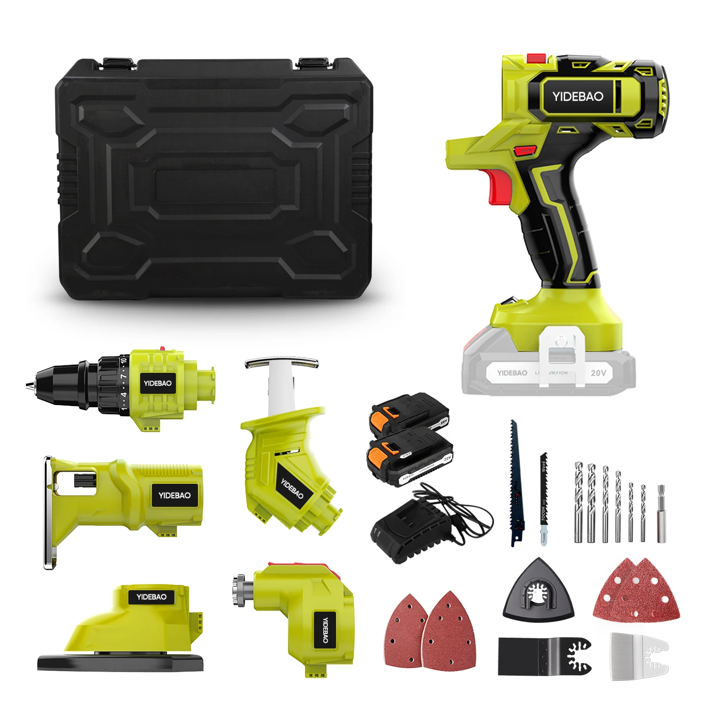 

High Quality 5-in One Cordless power tools hand tool set 18v Combo kit drill too set sander