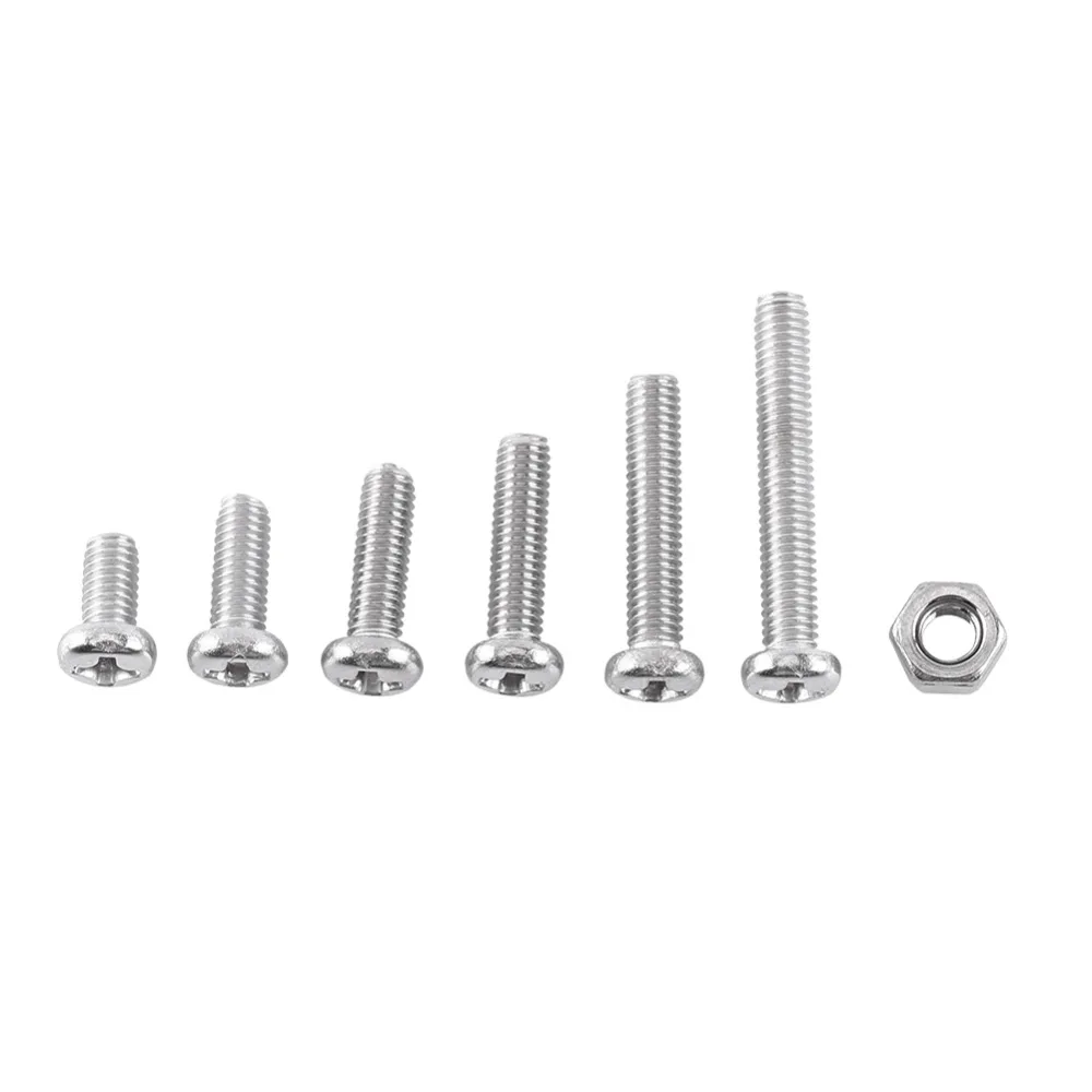 250Pcs M3 Hex Socket Screws 304 Stainless Steel Screw & Bolt Hex Nuts Washers Assortment Kit Fastener tornillos images - 3
