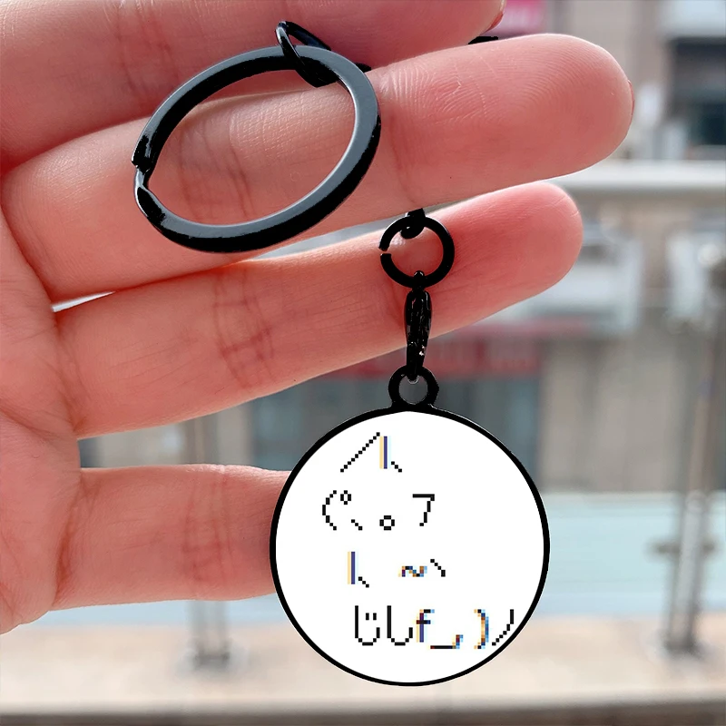 

Fashion pixel kitty cat Cool Key Tag Motorcycles Cars Backpack Chaveiro Keychain For Friends Key Ring Accessories