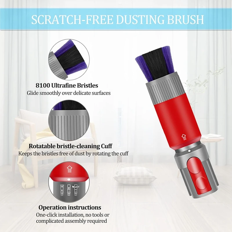 Для Dyson V7 V8 V10 V11 V15 Гибкий щелевой инструмент и бесследная щетка для пыли