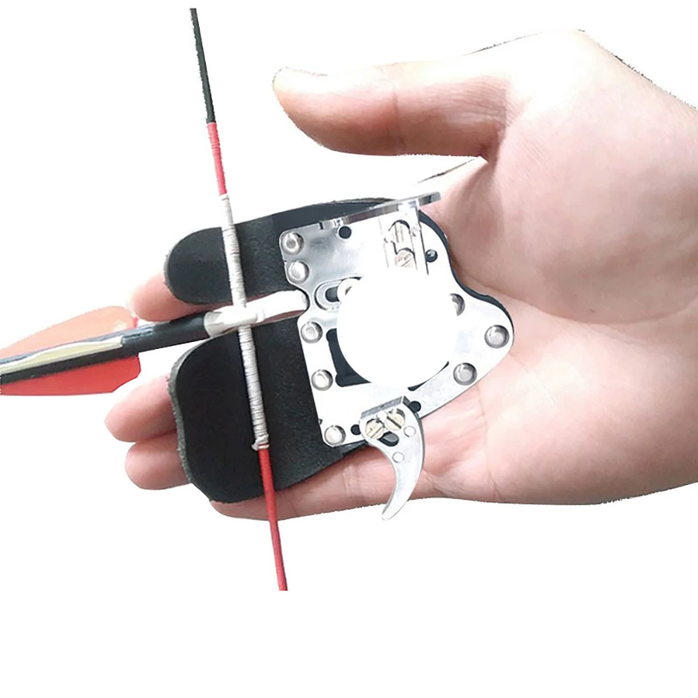 Adjustable Archery Finger Tab Finger Guard Recurve Bows Metal Compound Bow Support  Positioning Finger Guard