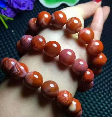 Natural South Red AgateWomen Beads Bracelet 13-12mm AAA