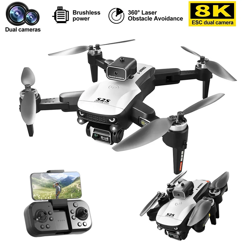 

S2S Mini Drone 4k Profesional 8K HD Camera Obstacle Avoidance Aerial Photography Brushless Motor Foldable Rc Quadcopter Kid Toys
